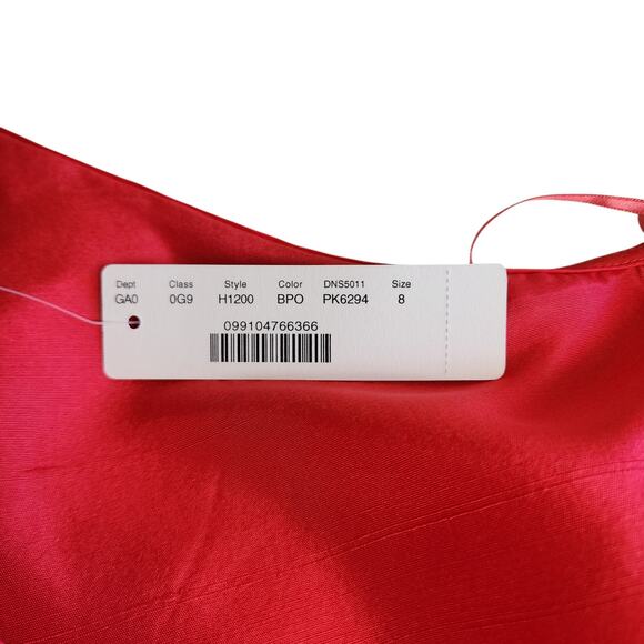 J Crew Womens One Shoulder Silk Shantung Top Size 8 Brilliant Poppy Ruffle NEW - Picture 7 of 11